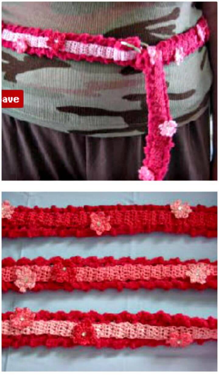 Easy Crochet Pinks Belt - Free Pattern