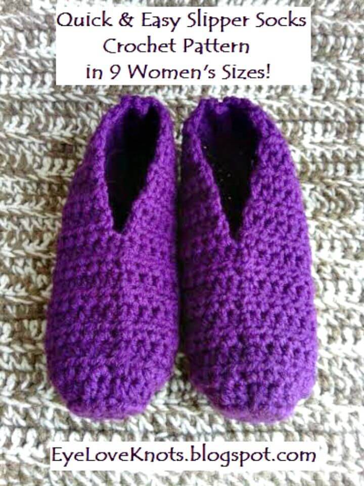 Crochet Quick and Easy Slipper Socks - Free Pattern