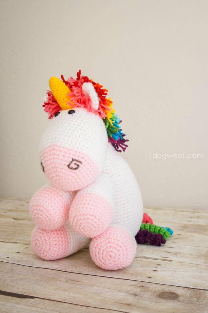 How To Free Crochet Rainbow Cuddles Unicorn Pattern