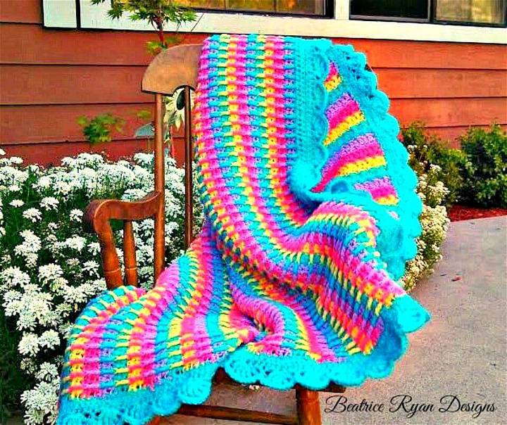 Easy Crochet Rainbow Dash Baby Blanket - Free Pattern
