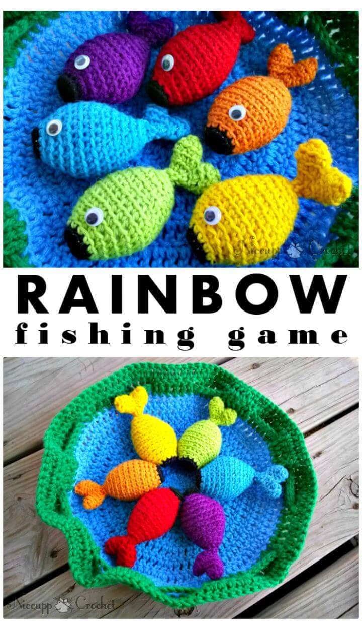 How To Free Crochet Rainbow Fishing Game Pattern
