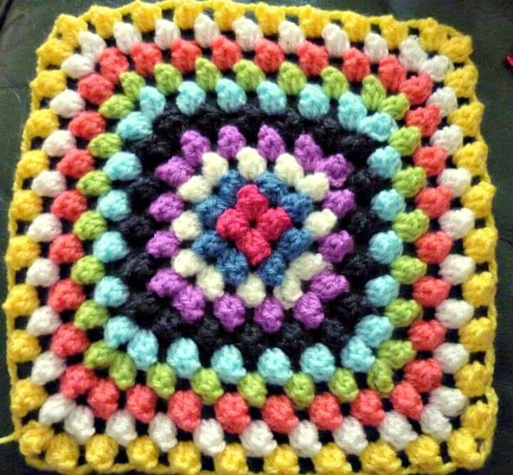 Free Crochet Rainbows Granny Bobble Blanket Pattern