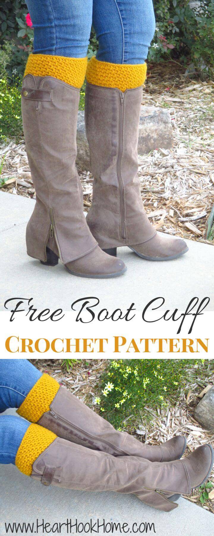 Free Crochet Reversible Boot Cuffs Pattern