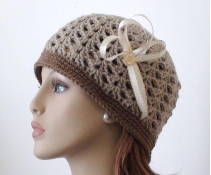 Crochet Shell Beanie Cap - Free Pattern