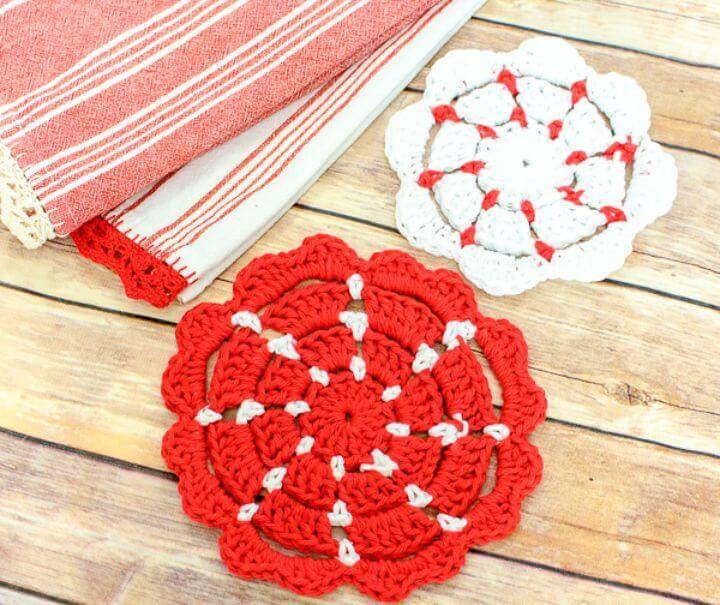 Simple Crochet Red Potholder - Free Pattern