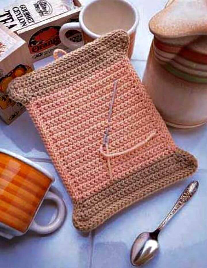 Easy Free Crochet Spool Of Thread Potholder Pattern