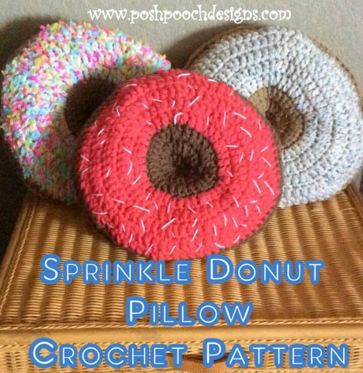 Free Crochet Sprinkle Donut Pillow   Pattern