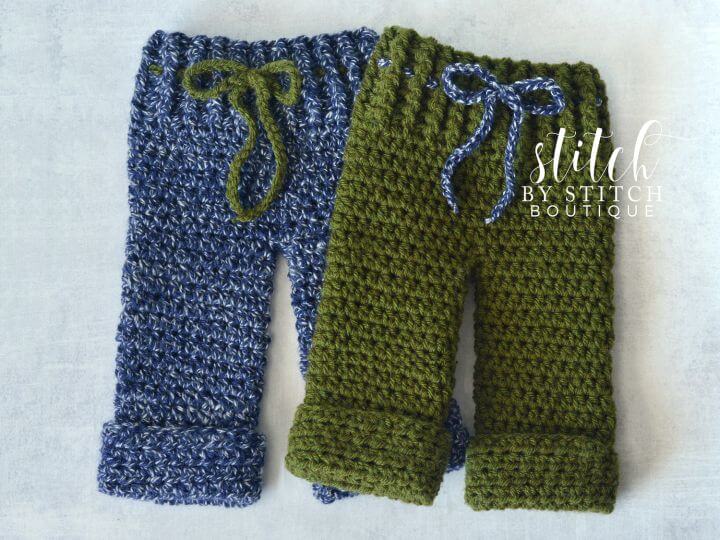 How To Crochet Stitch Boutique Newborn Pants - Free Pattern