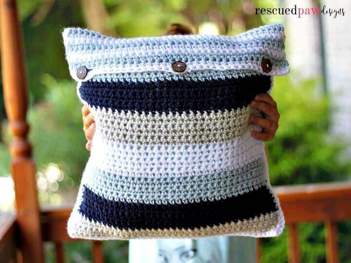 Free Crochet Striped Pillow Pattern