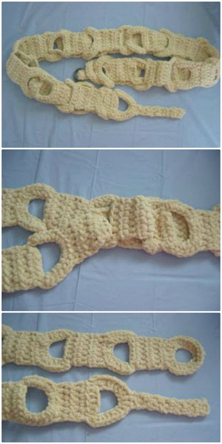 Crochet Suede Yarn 2 Piece Belt Interwoven - Free Pattern