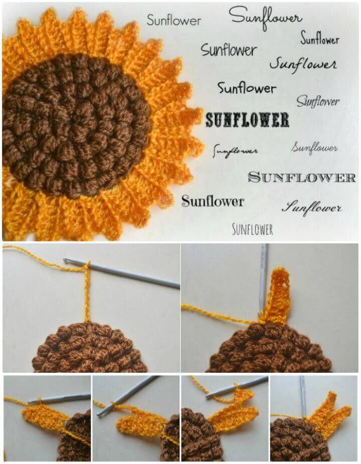 Crochet Sunflower Potholder - Free Pattern