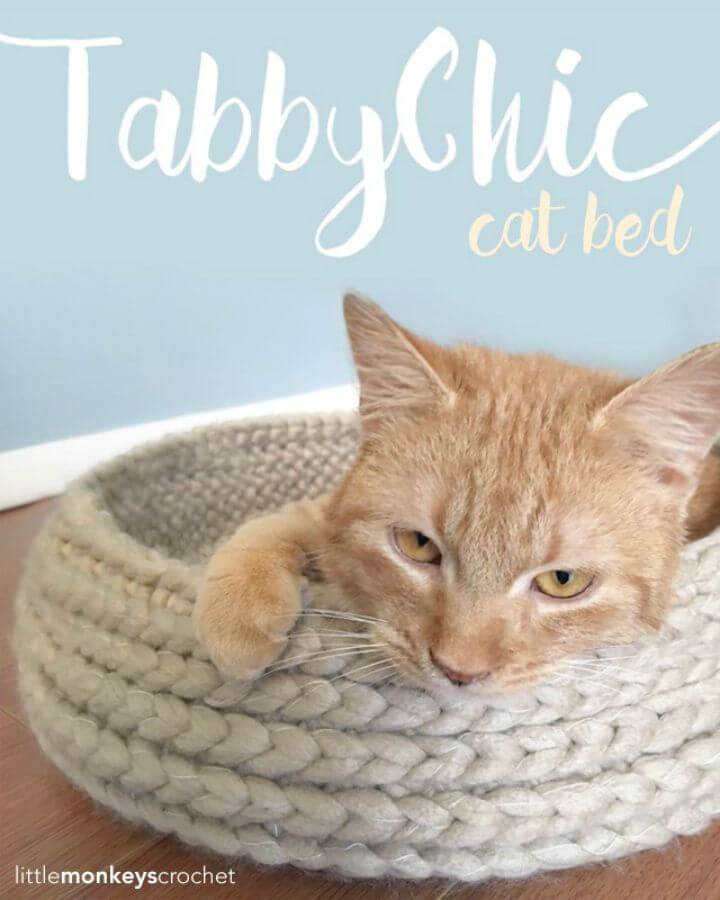 Free Crochet Tabby Chic Cat Bed With Giveaway Pattern