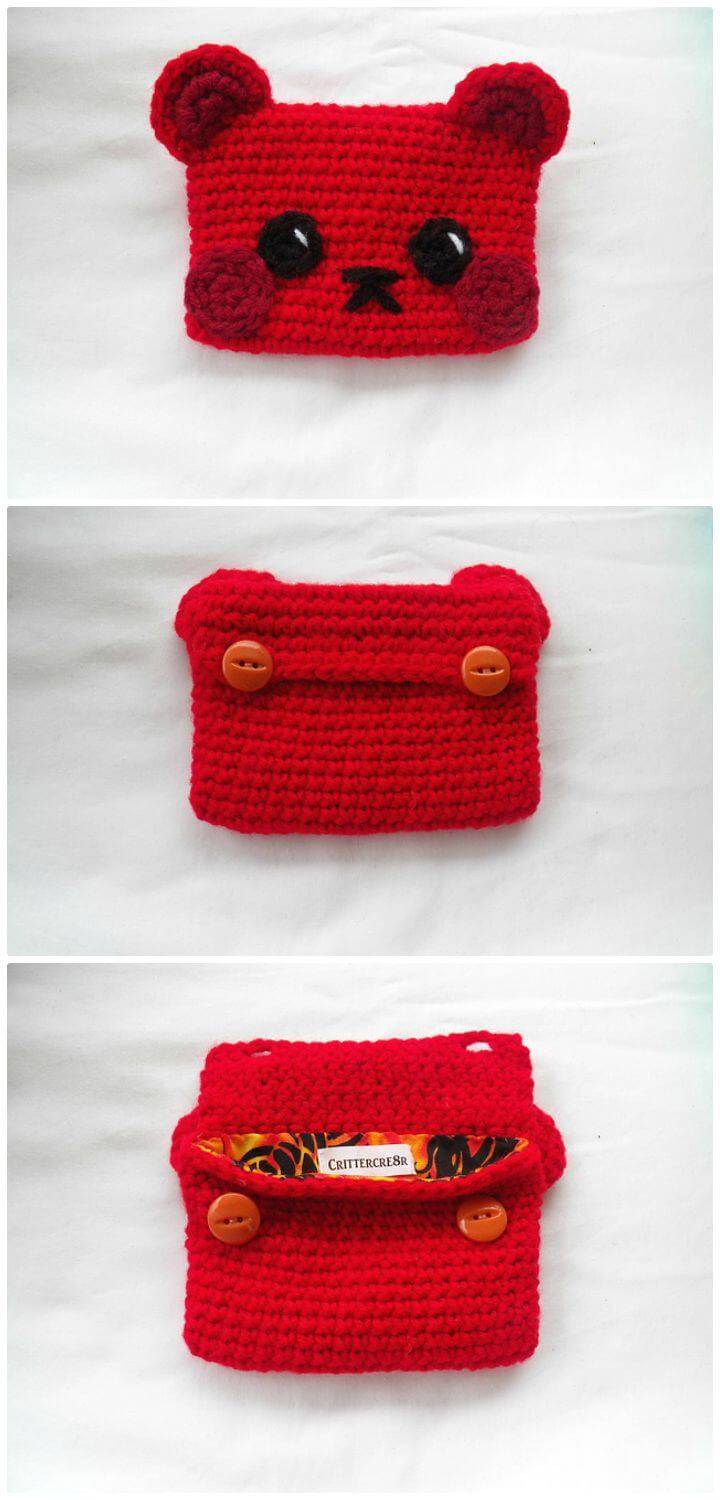Teddy Bear Pouch Free Crochet Pattern