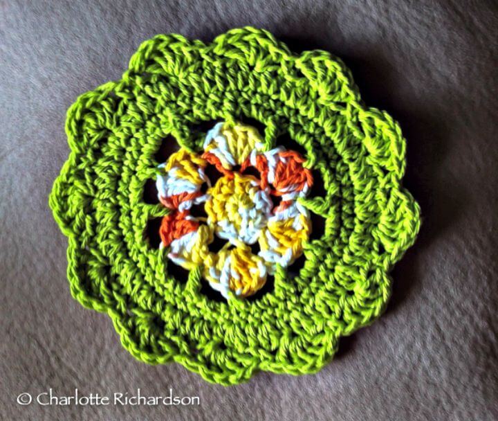 How To Crochet The Water Lily Dishcloth - Free Pattern