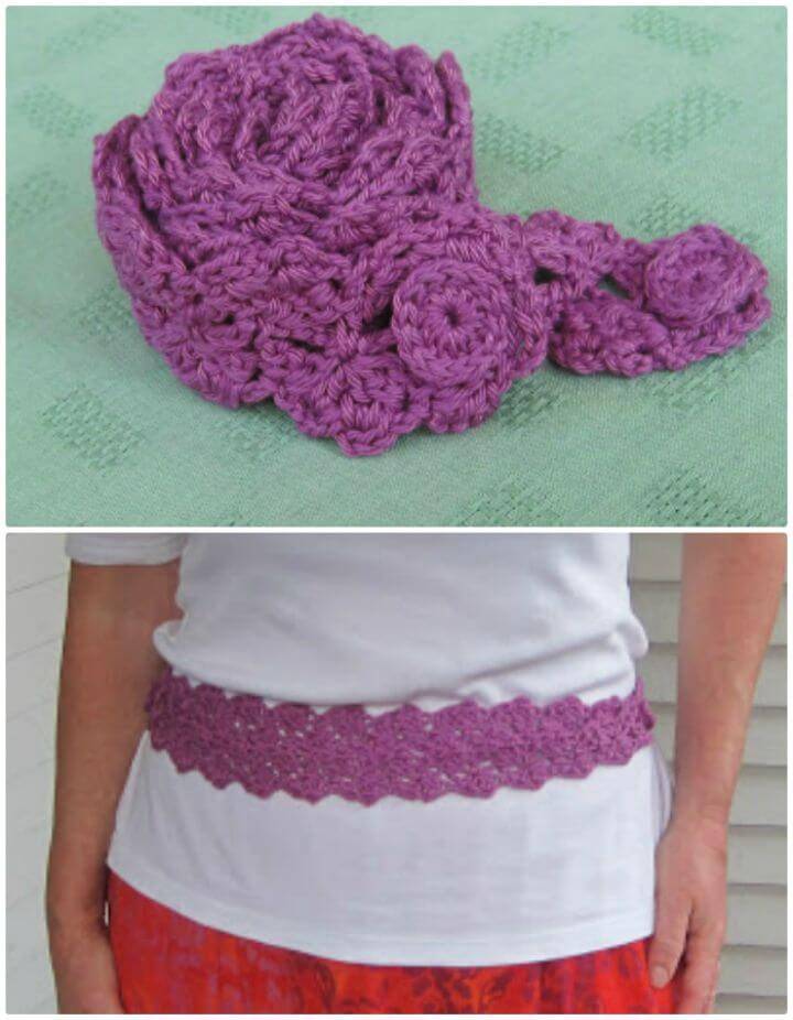 Easy Crochet Thistle Belt Pattern And Photo Tutorial