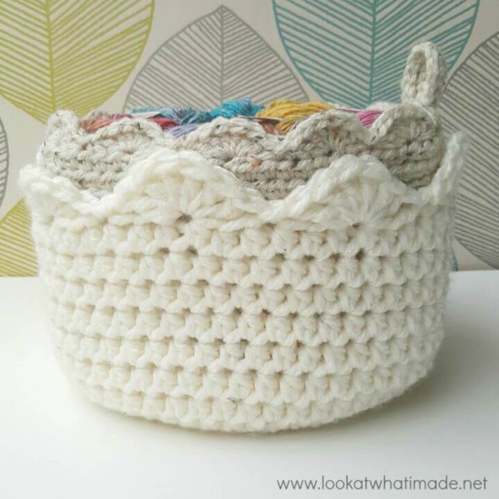 Free Crochet Touch of Scallop – Basket Pattern