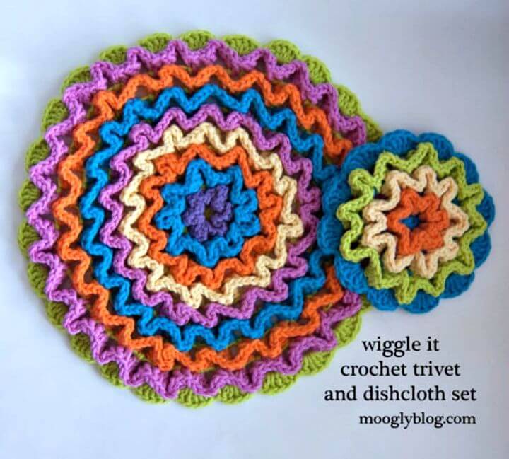Easy Crochet Trivet And Dishcloth Set