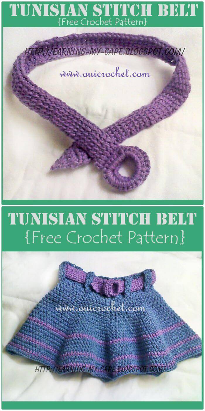 Crochet Tunisian Stitch Belt - Free Pattern