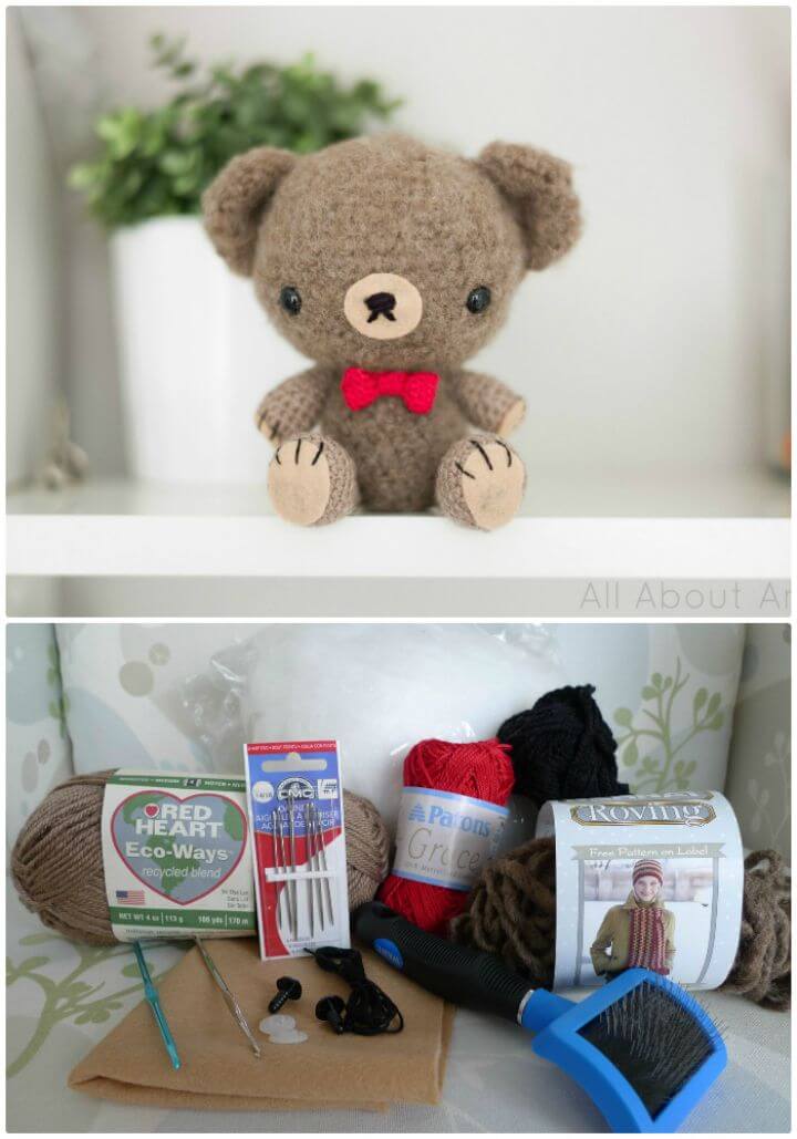 Free Crochet Valentine Teddy Pattern