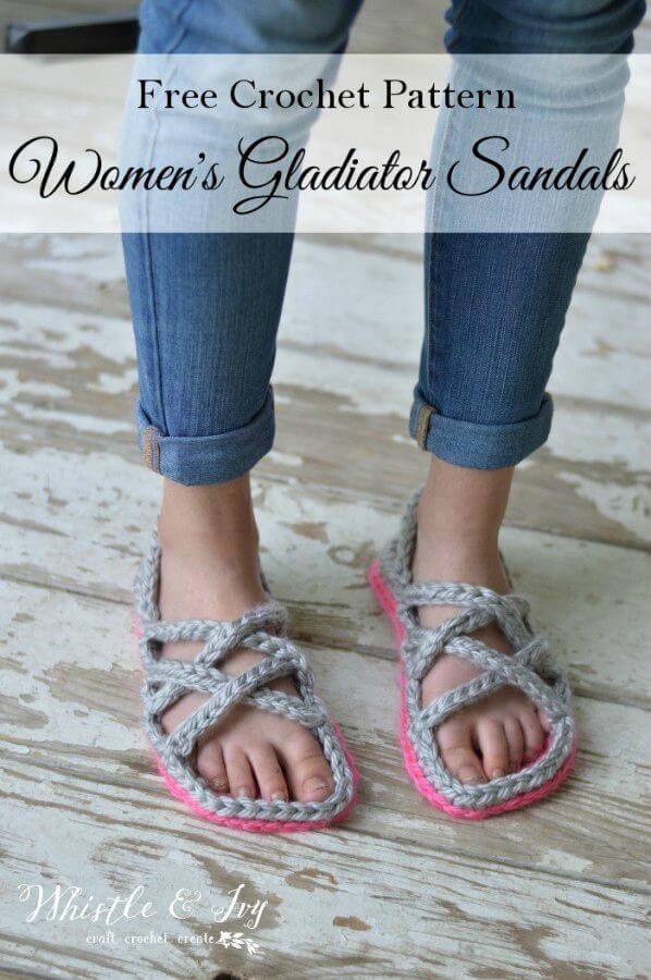 Free Crochet Women’s Gladiator Sandals