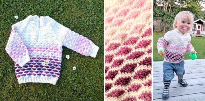 Easy Crochet Woolly Waves Sweater – Free Pattern