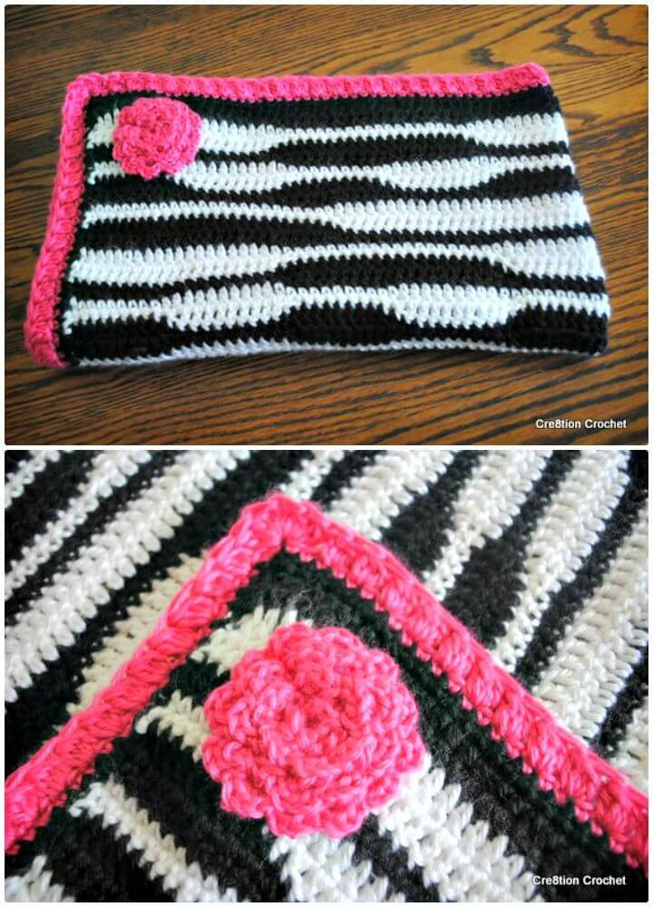 Crochet Zebra Newborn Blanket - Free Pattern