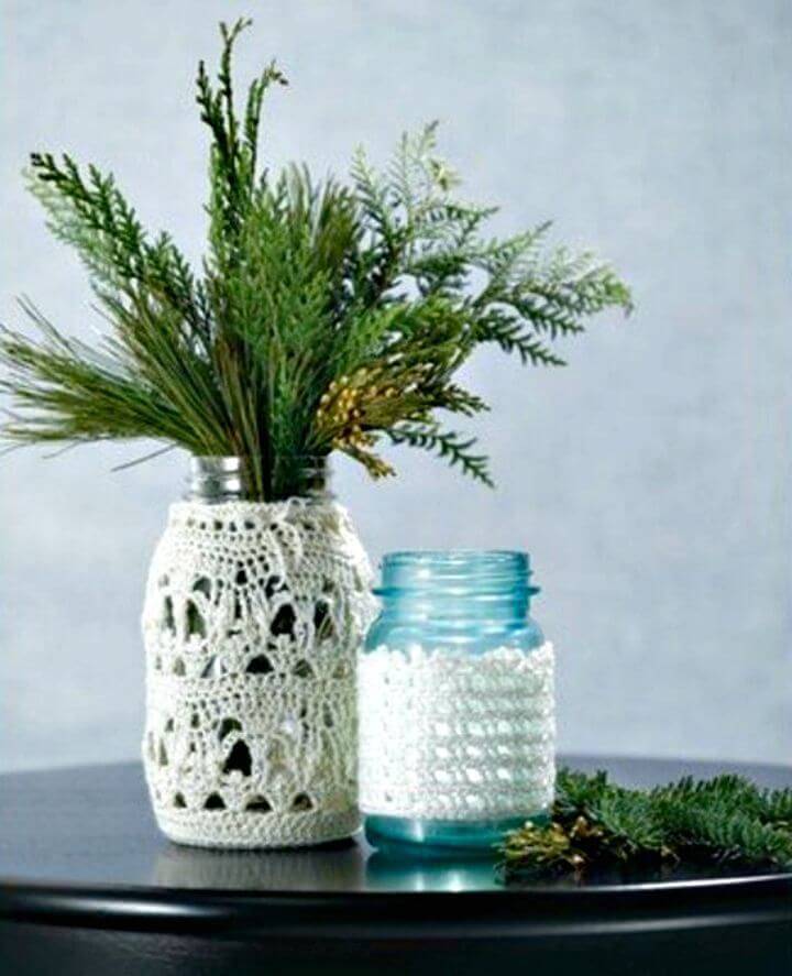 Free Crocheted Lace Jar Covers Pattern