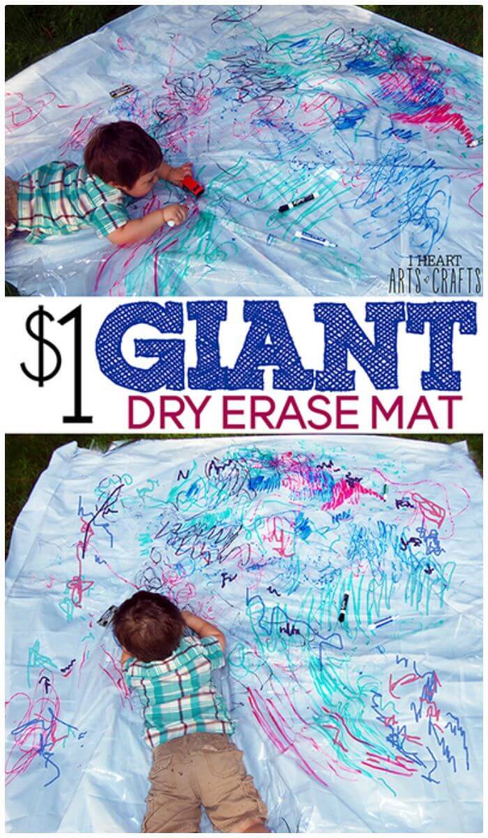 DIY $1 Giant Dry Erase Mat - Free Tutorial 