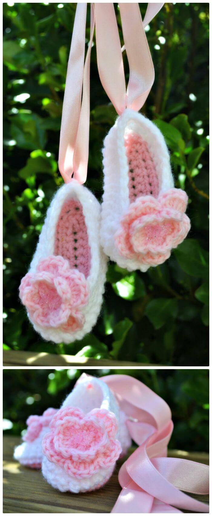 How To Crochet Baby Ballet Slippers - Free Pattern