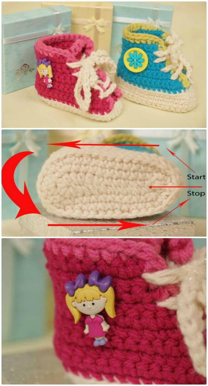 Free Baby Sneaker Booties Crochet Pattern