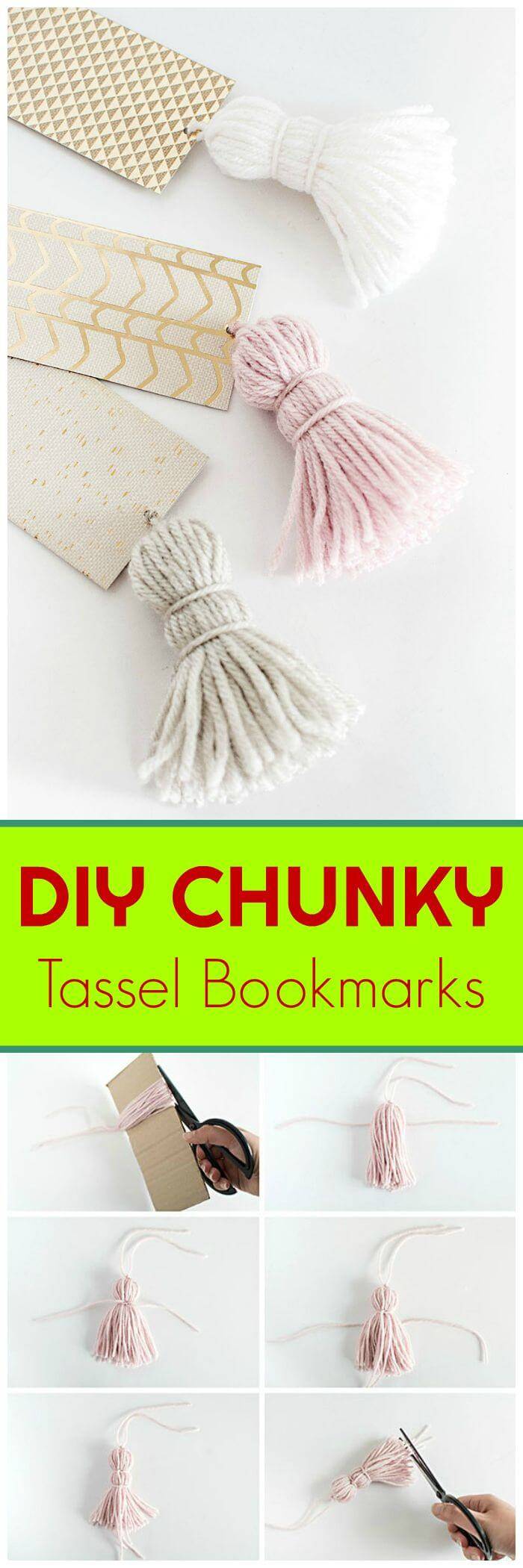 DIY Chunky Tassel Bookmarks - Free Tutorial 