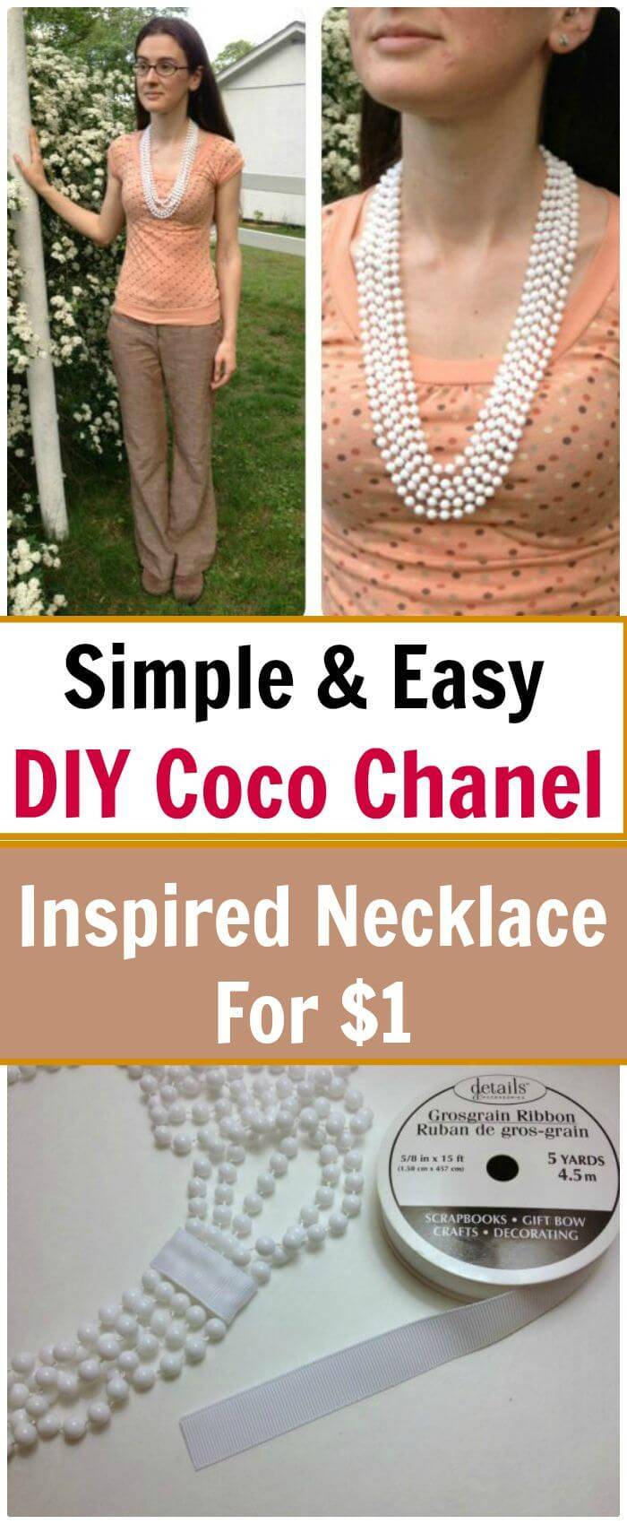 DIY Coco Chanel Inspired Necklace For $1