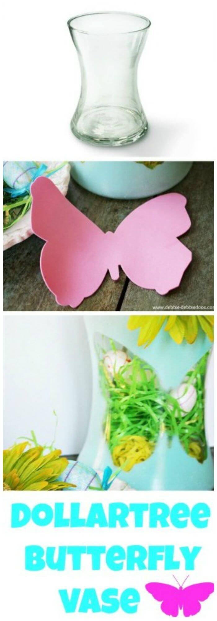 DIY Dollar Store Butterfly Silhouette Vase