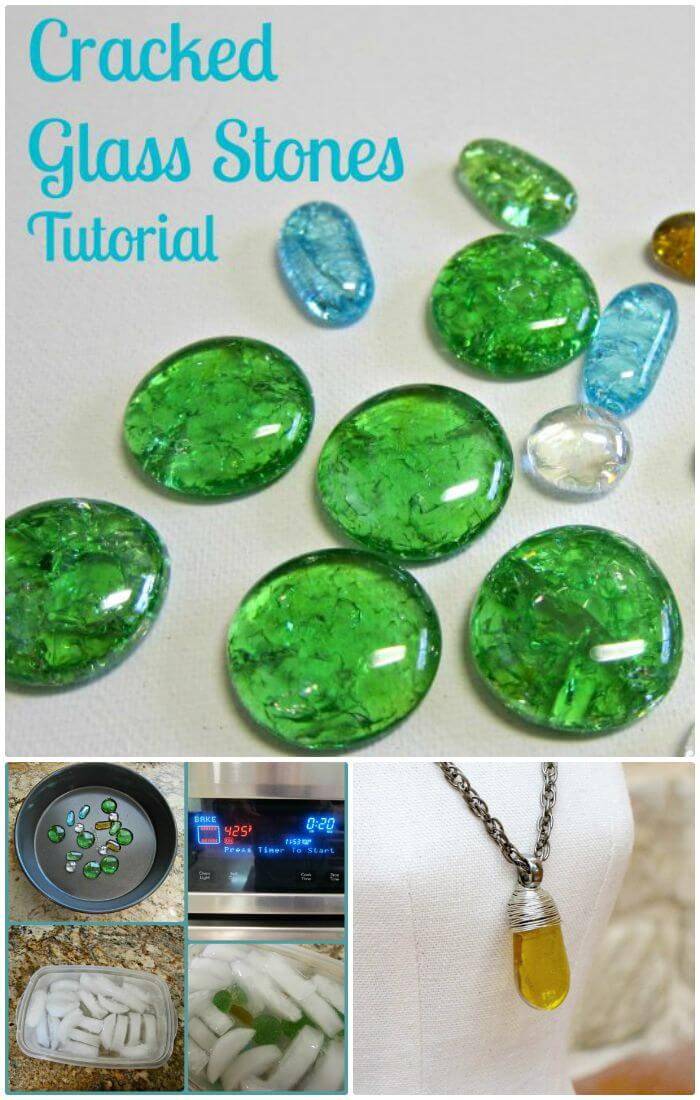 DIY Dollar Store Cracked Glass Stones For Crafting Tutorial