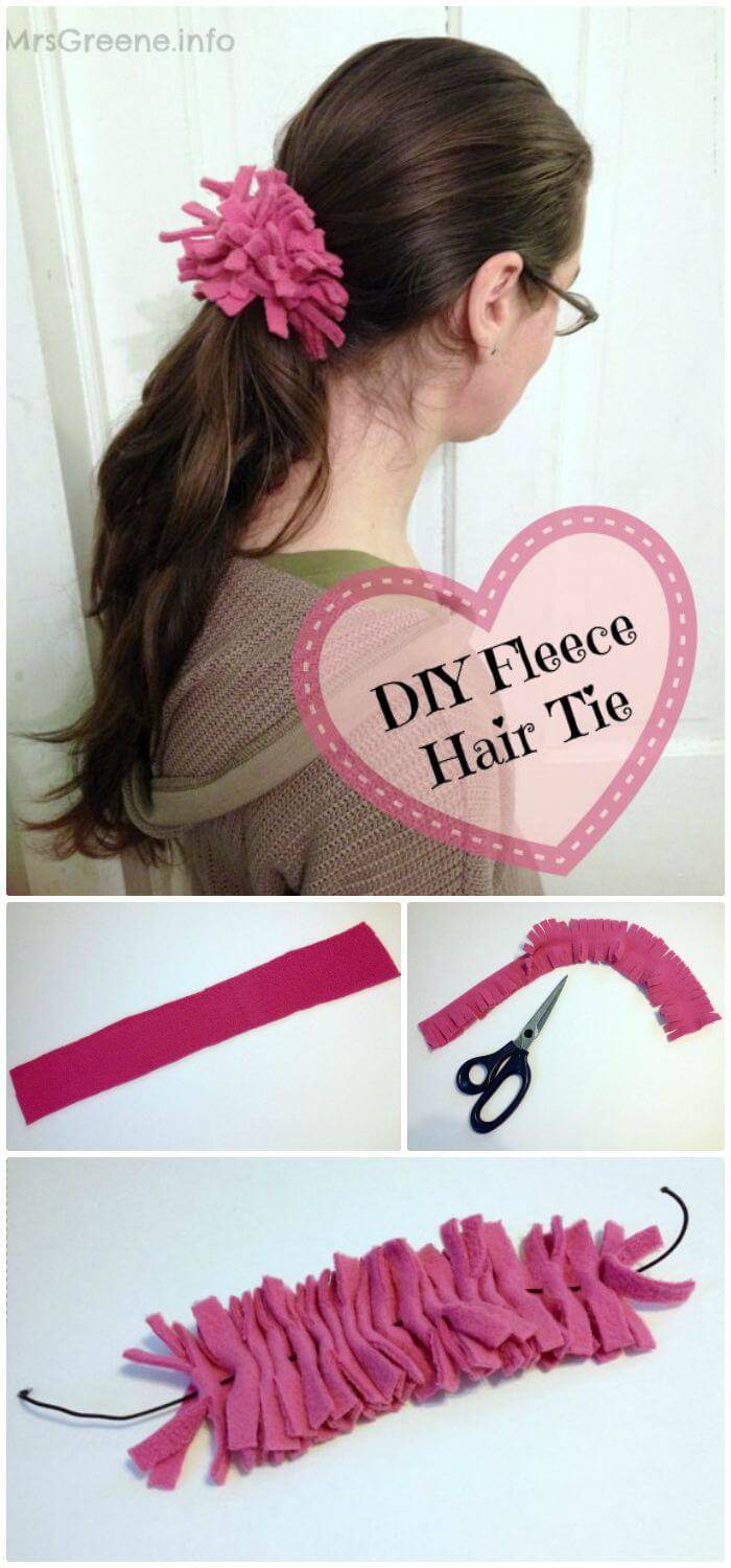 DIY Dollar Store Fleece Hair Tie