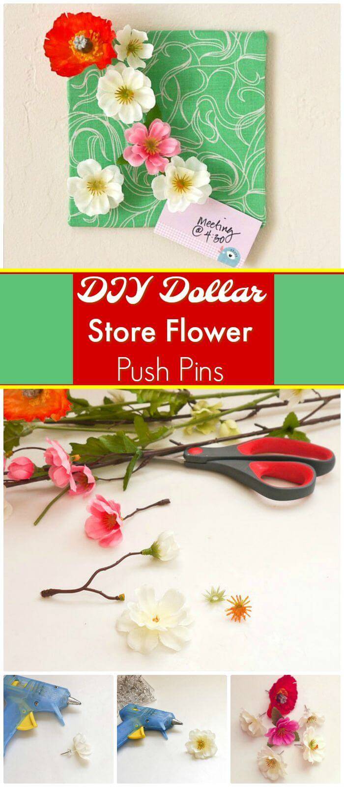 DIY Dollar Store Flower Push Pins