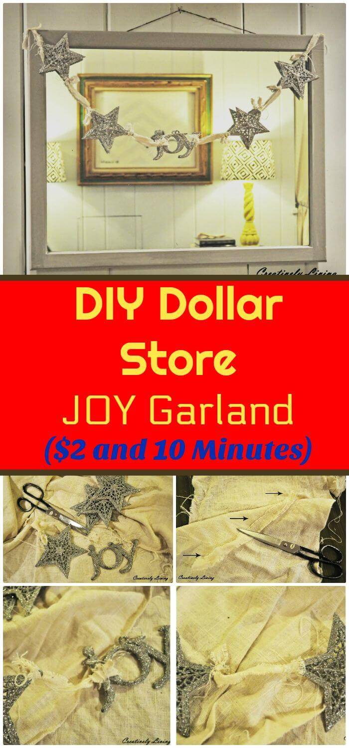 Easy DIY Dollar Store JOY Garland ($2 and 10 Minutes)