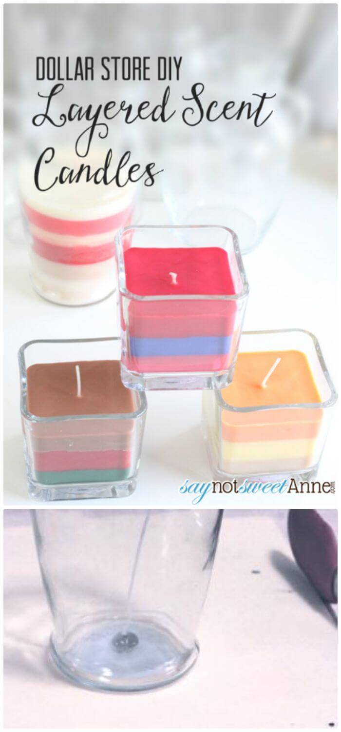 Easy DIY Dollar Store Layered Scent Candles