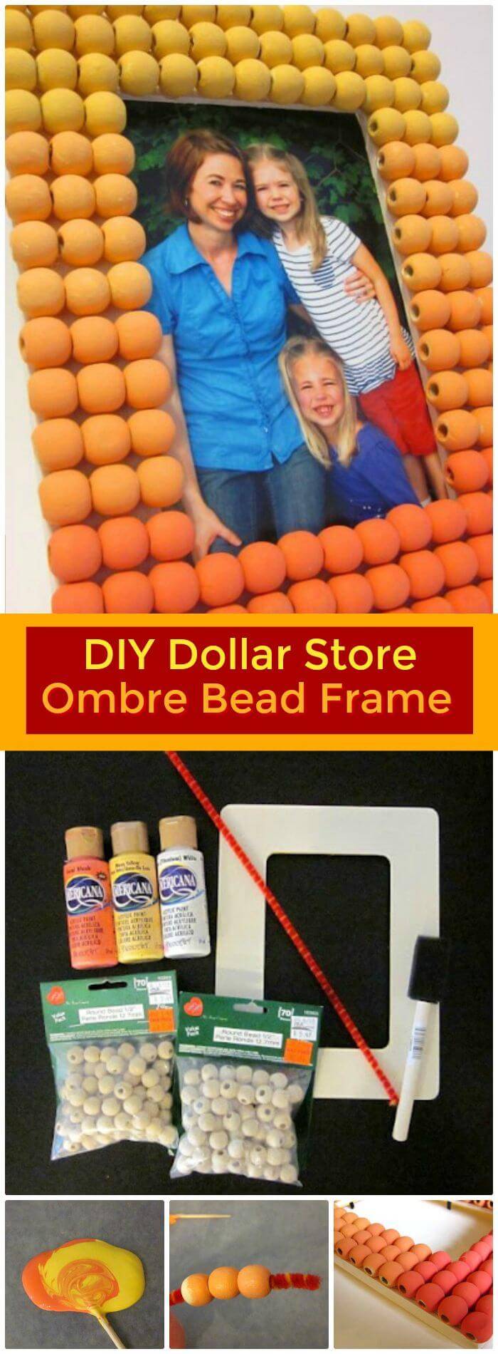 DIY Dollar Store Ombre Bead Frame 