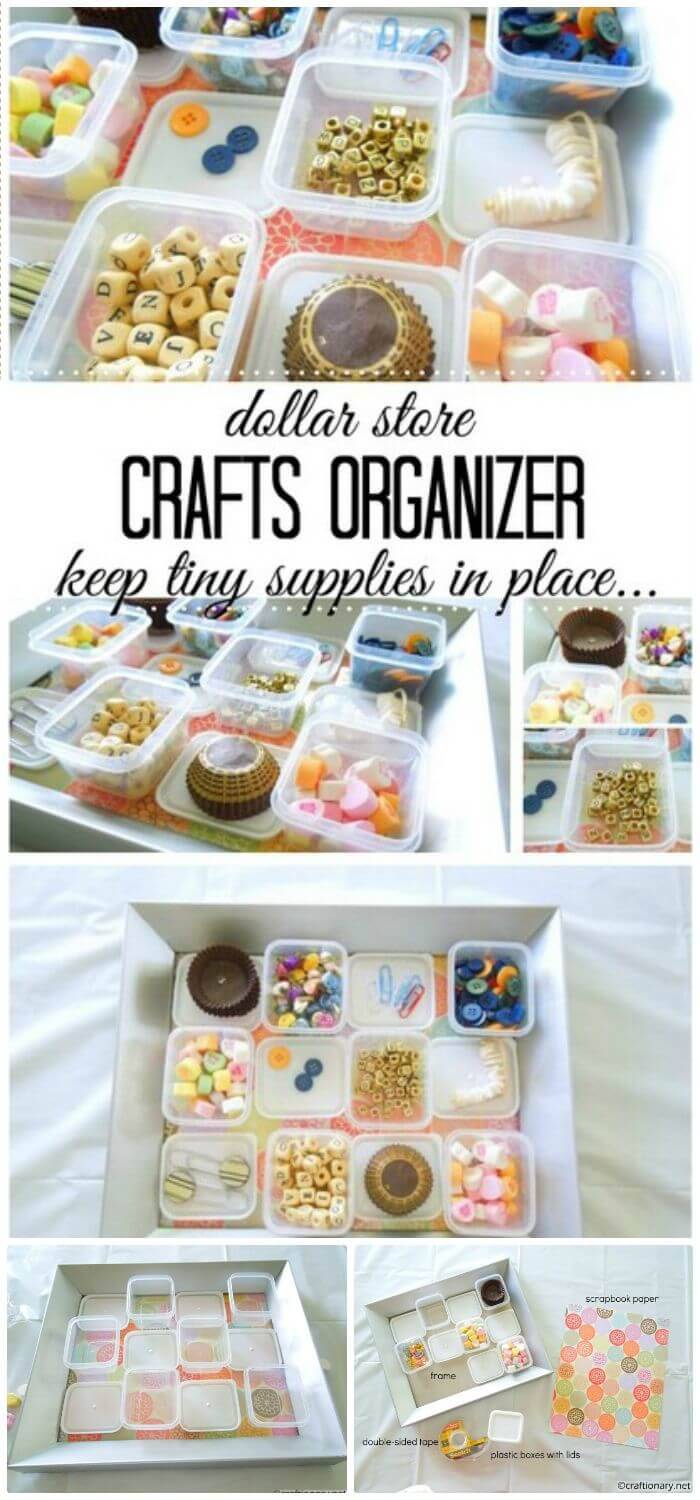 DIY Dollar Store Organizer Craft Supplies