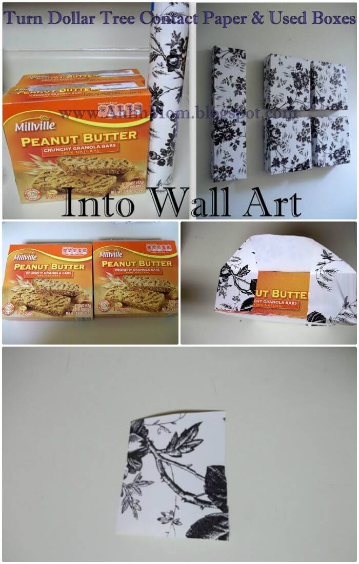 Easy DIY Dollar Tree Contact Paper And Used Boxes Wall Art