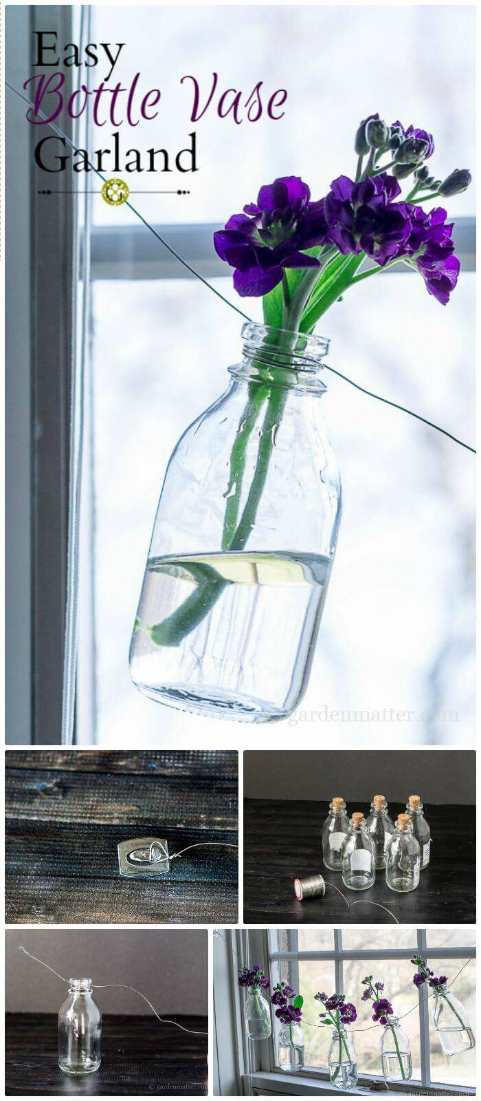 Easy DIY Bottle Garland For Everyday Flowers