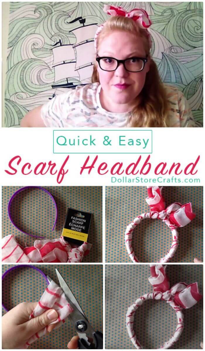 DIY Scarf Headband - Dollar Store Crafts 