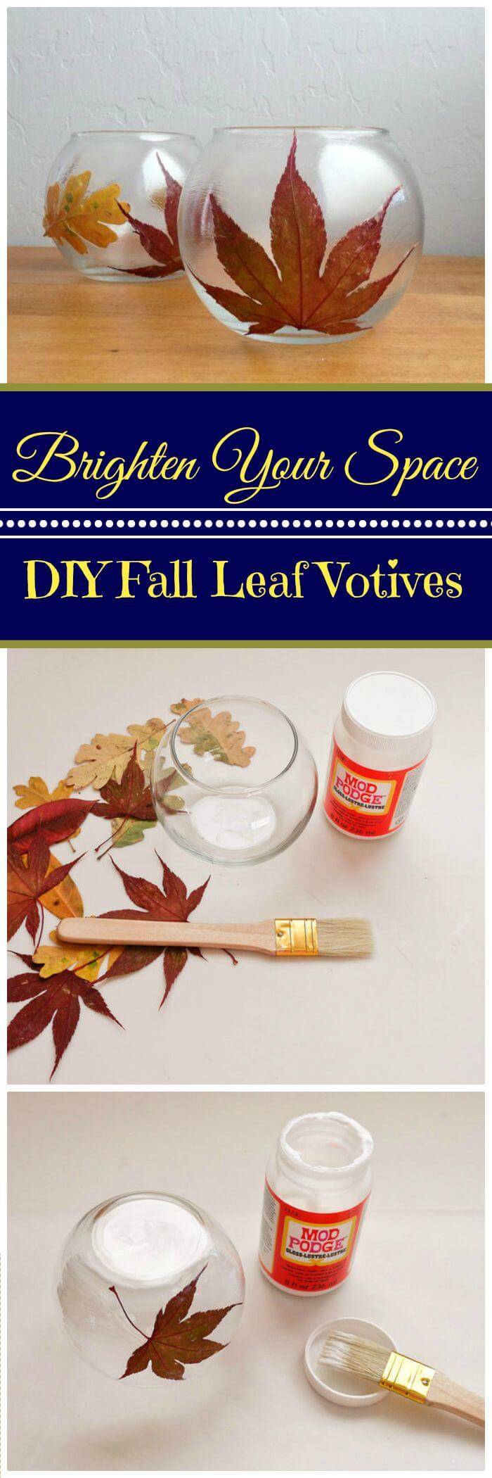 Easy DIY Fall Leaf Votives Brighten Your Space