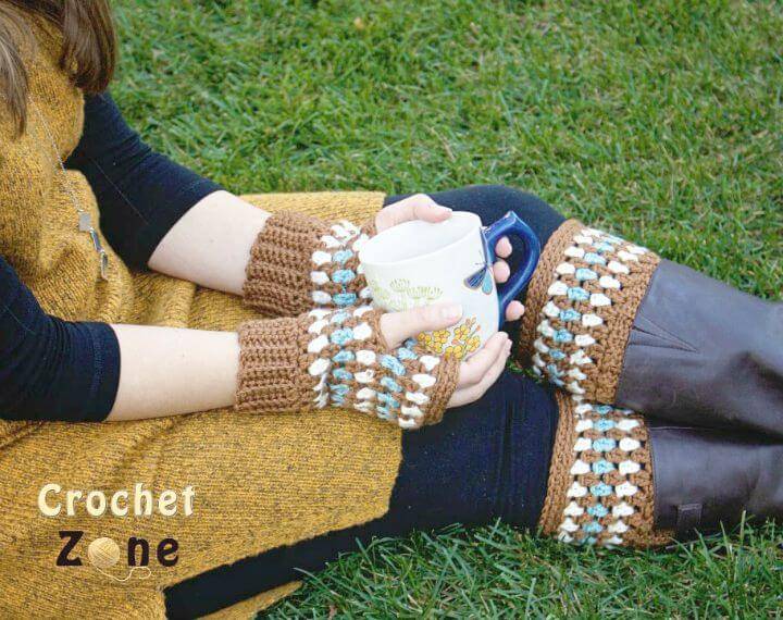 Free Crochet Finger-less Gloves & Boot Cuffs Pattern