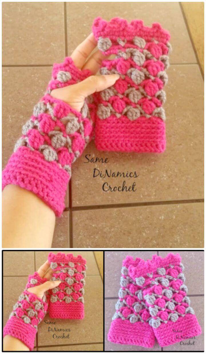 How To Crochet Floating Petals Fingerless Gloves - Free Pattern