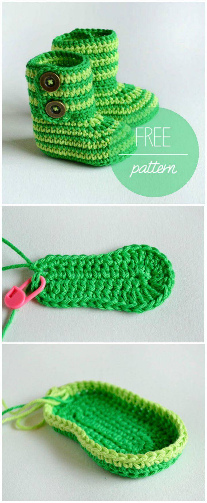 Free Crochet Green Zebra Booties For Your Baby