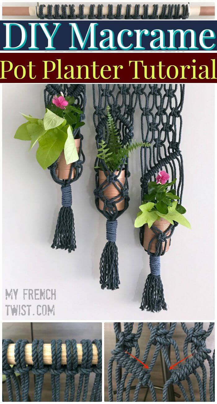 Easy DIY Macrame 3-Pot Planter Tutorial