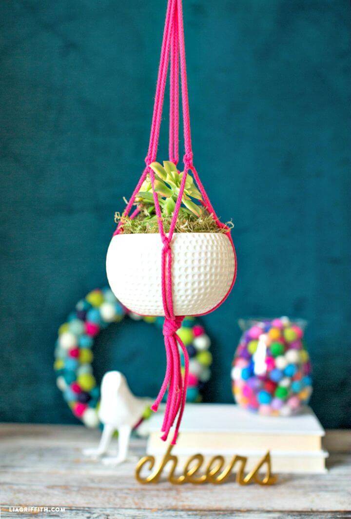 How To Make A Macrame Plant Hanger With Pink Rope