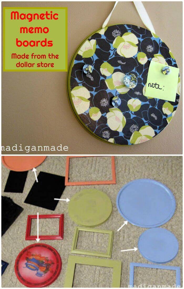 DIY Magnetic Memo Boards from The Dollar Store Supplies 